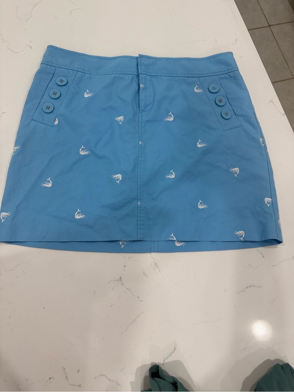 Lilly Pulitzer Blue Shrimp Print Skirt Size 10 Nautical